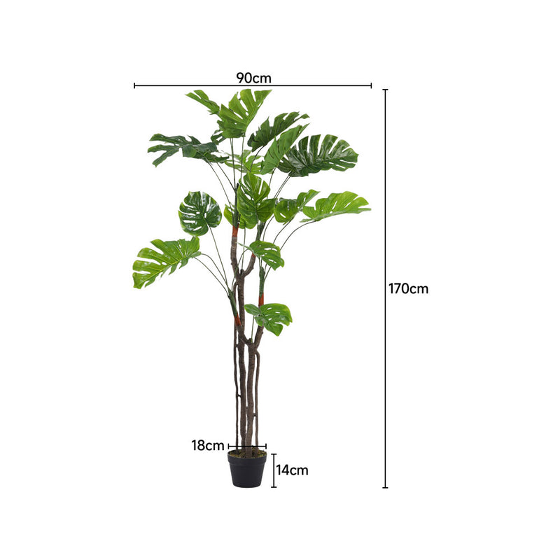 Breeins Artificial Monstera Deliciosa Tree In Pot For Decoration