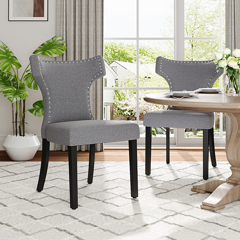 Livingandhome Set of 2 Upholstered Dining Chairs