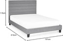 Merida 150cm King Bed - Grey