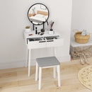 HOMCOM Dressing Table Vanity Set Make Up Desk With Mirror & Stool White