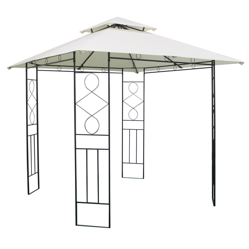 Athena 3m x 3m Steel Garden Gazebo Shelter With Polyester Cover (Beige)