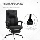 Vinsetto Office Chair With Adjustable Height, Wheels, Footrest, Black