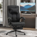 Vinsetto Office Chair With Adjustable Height, Wheels, Footrest, Black