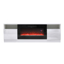 Recessed Electric Fireplace TV Stand with Closed Storage