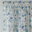 Mia Blue Floral Print Sheer Voile Panels - Pair