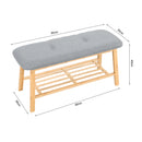 Livingandhome Bamboo Shoe Storage Bench for Hallway
