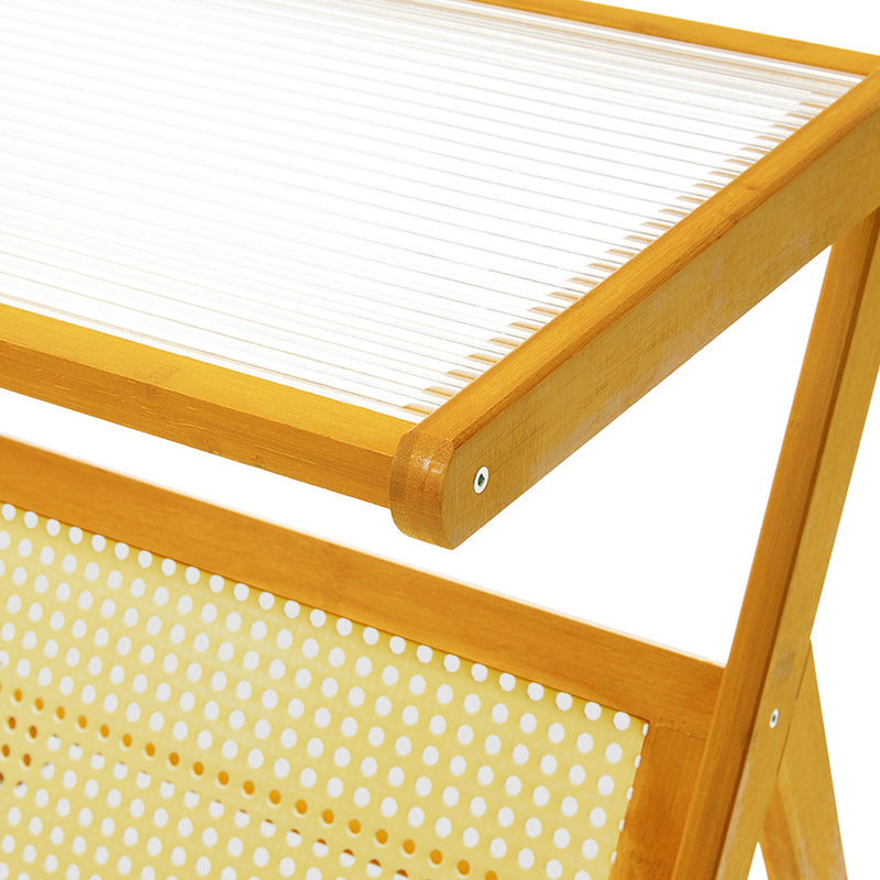 Livingandhome Small Bamboo End Table