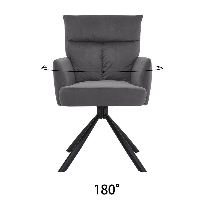 Livingandhome Contemporary Swivel Armchair with Metal Legs