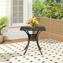 Garden Sanctuary Cast Aluminum Square Outdoor Dining Table Black