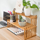 Breeins Compact Wooden Plant Shelf for Desk