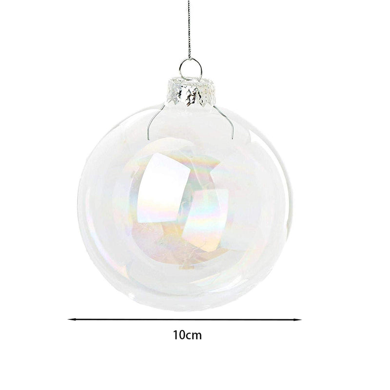 Livingandhome 5 Pack Rainbow Glass Ornament Balls for Christmas Tree Decor