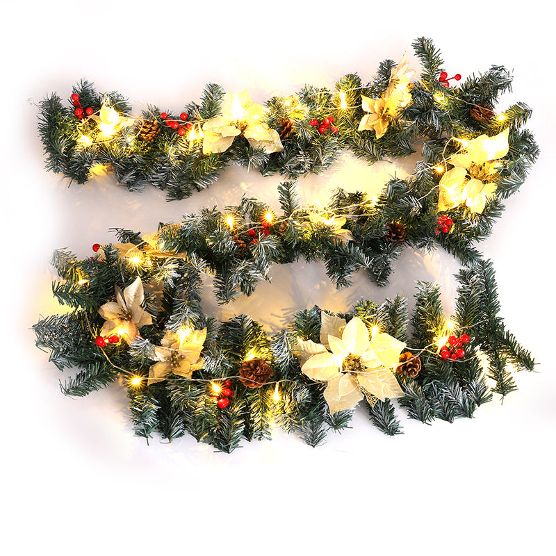 Lifeideas 270cm Artificial Spruce Garland with 50 Warm White LED Lights