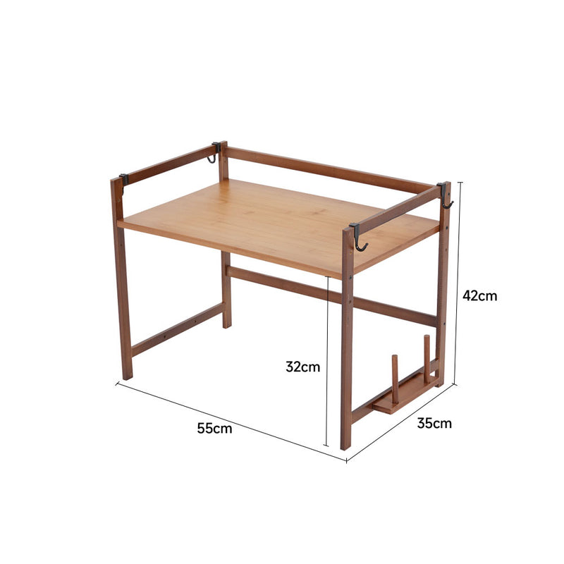 Lifeideas Wooden Spice Rack Organizer with Hooks