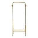 Lifeideas Freestanding Gold Clothes Rack with Bottom Shelf