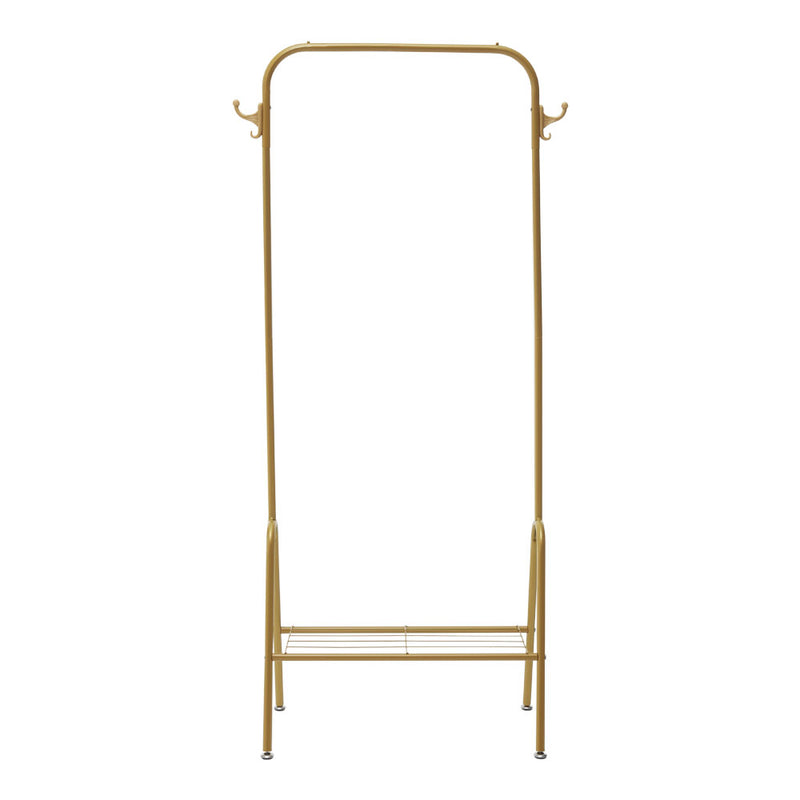 Lifeideas Freestanding Gold Clothes Rack with Bottom Shelf
