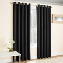 Enhanced Living Vogue Black Eyelet Thermal Noise reducing Dim Out Curtains - Pair