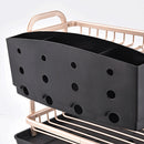 Lifeideas Dish Rack 2 Tiers Dish Drying Drainer with Drying Board Rose Gold