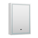 Livingandhome Single-Door Bathroom Mirror Cabinet with LED Lighting