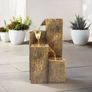 Livingandhome Freestanding Garden Falls Fountain Rockery Decor Solar Powered