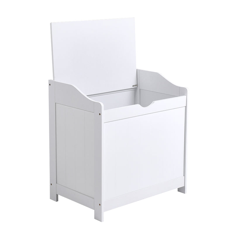 Livingandhome White Wooden Lift-Top Toy Storage Chest