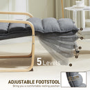 HOMCOM Birch Wood Lounge Chair For Living Room, Bedroom