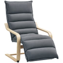 HOMCOM Birch Wood Lounge Chair For Living Room, Bedroom