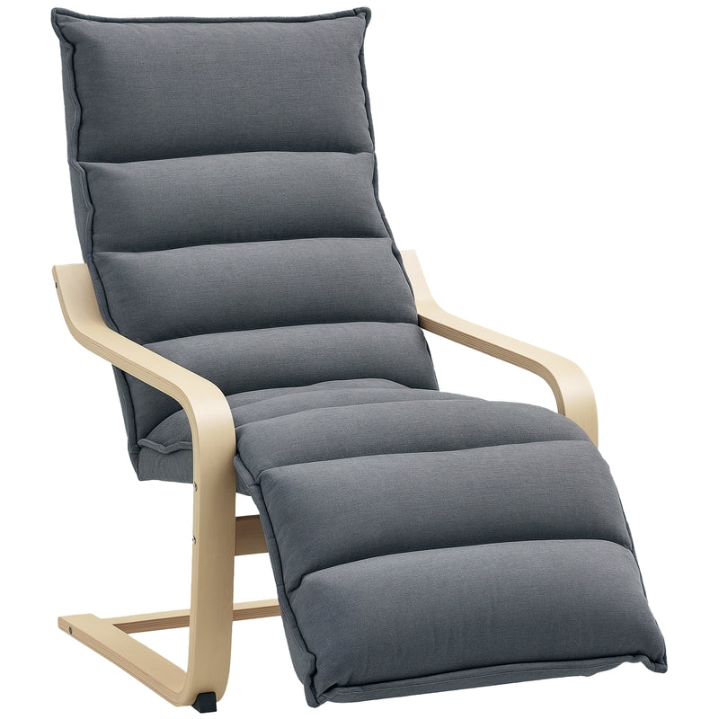 HOMCOM Birch Wood Lounge Chair For Living Room, Bedroom