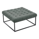 Livingandhome Square Linen Footstool with Metal Frame