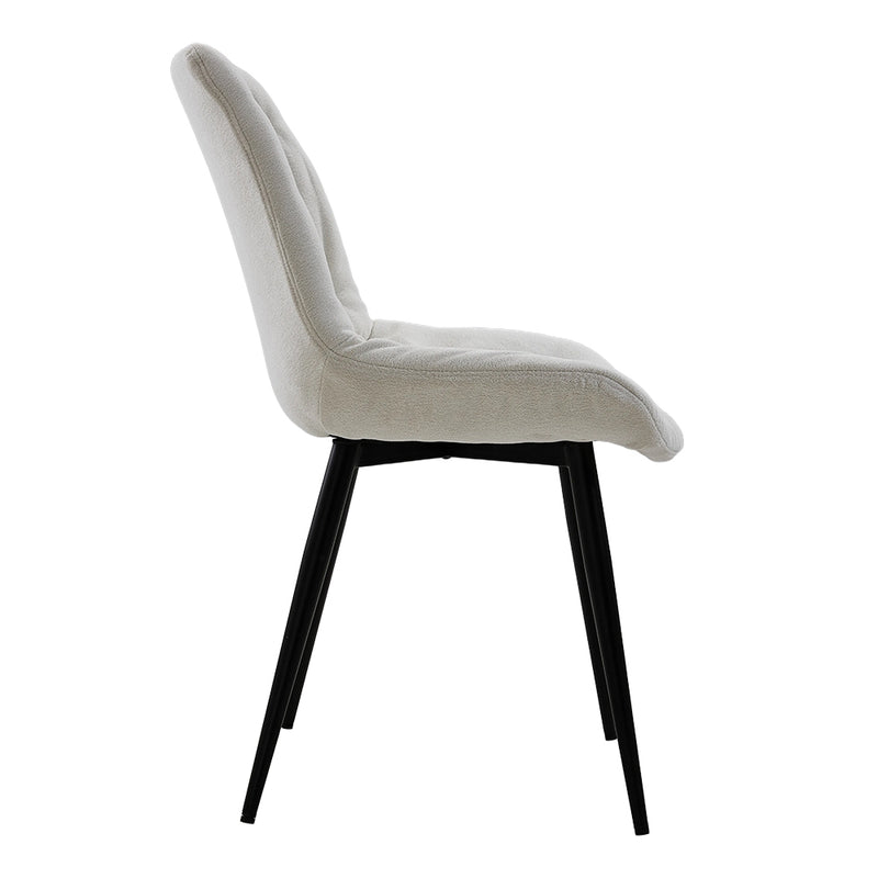 Livingandhome Teddy Fabric Dining Chair with Metal Legs