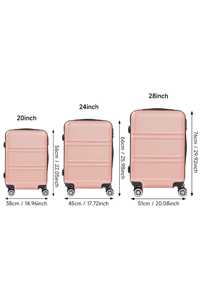 Livingandhome 3PCS Lockable Travel Suitcase Set