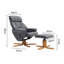 Livingandhome Brown Faux Leather Swivel Recliner Set