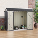 4*8FT/6*8FT Outdoor Galvanized Steel Storage Shed with Dual Doors