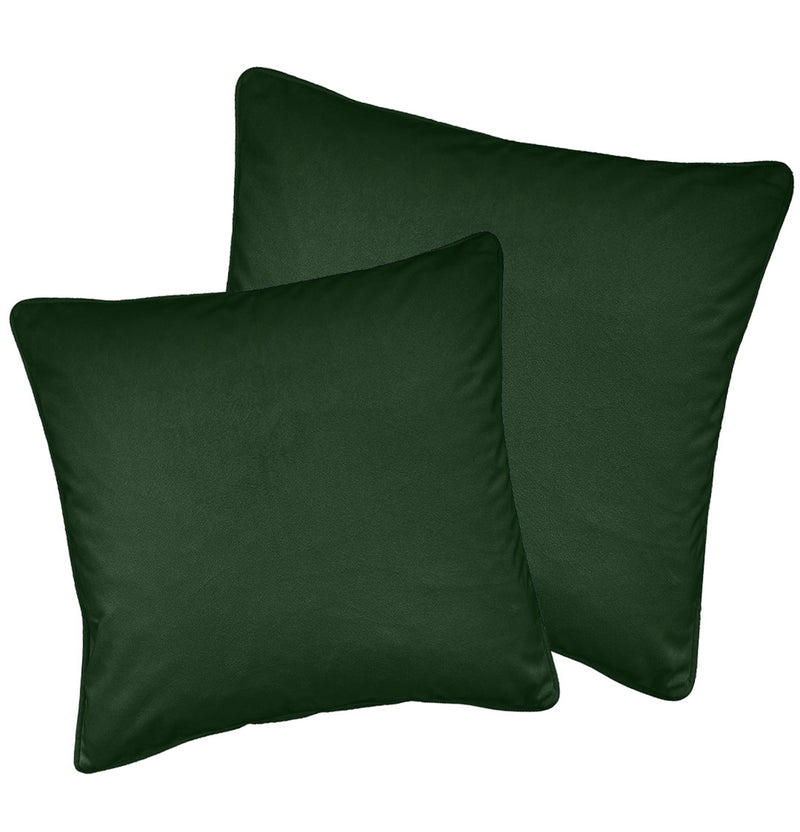 Luxury Enhanced Living Pair of Green Velvet Cushion Covers