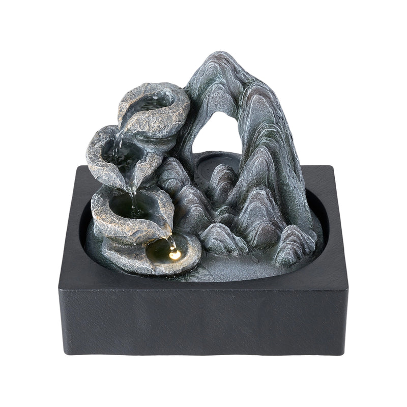 Breeins Tabletop Waterfall Fountain with LED Lighting