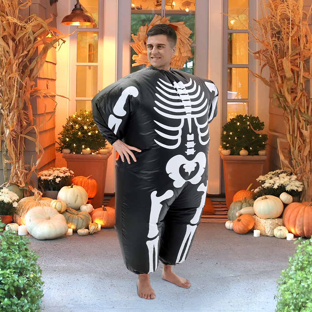 White Skeleton Inflatable Halloween Adult Skeleton Inflatable Outfit