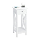 Livingandhome Wooden One Drawer Slim Side Table