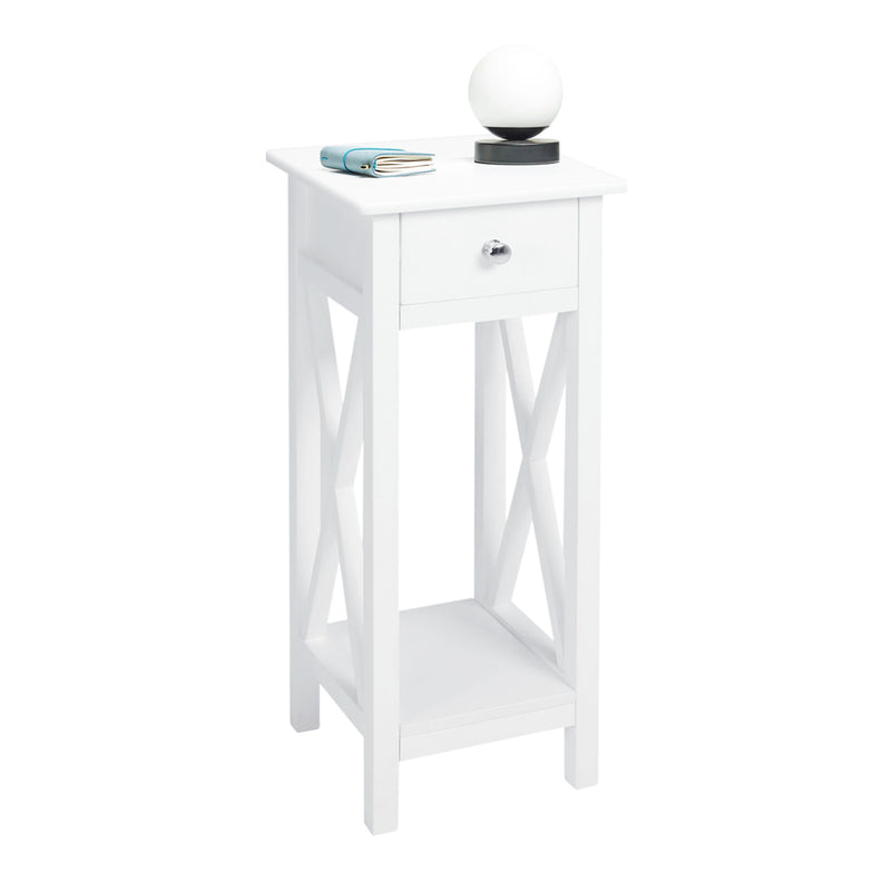 Livingandhome Wooden One Drawer Slim Side Table