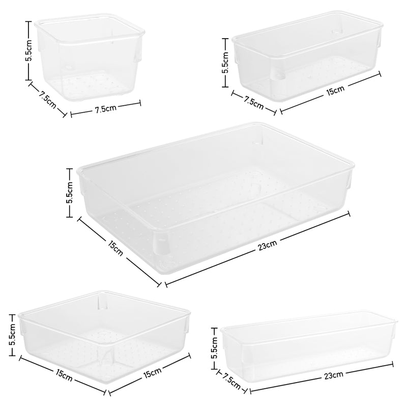 Lifeideas 18-Piece Transparent Desktop Organisers