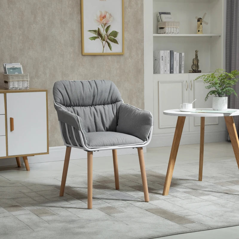 HOMCOM Contrast Piped Accent Chair - Grey