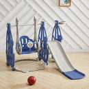 Livingandhome 3 in 1 Toddler Slide, Swing and Climber Playset with Basketball Hoop