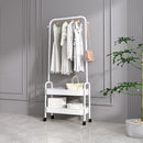 Livingandhome Modern Rolling White Clothes Rack