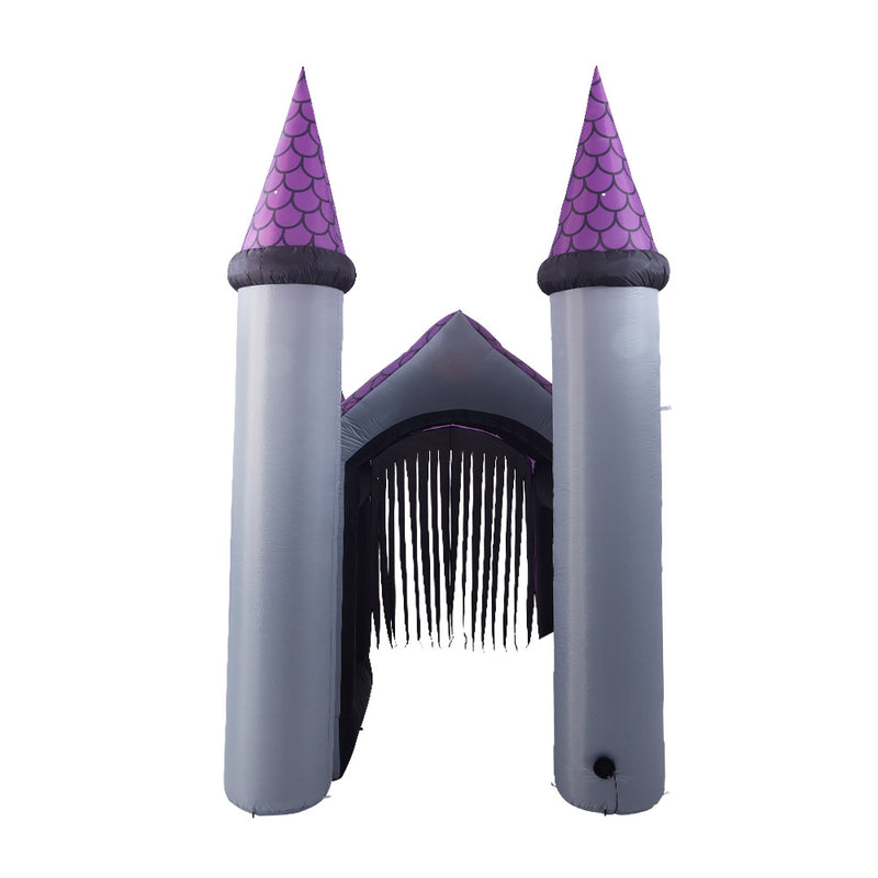 11ft Halloween Haunted House Castle Inflatable with Build-In LED