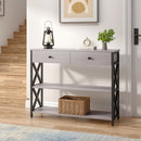 Livingandhome Narrow Wooden Console Table with Drawers