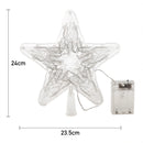 Lifeideas Decorative Star-shaped Christmas Tree Topper with LED Lights