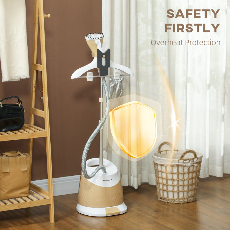 HOMCOM Clothes Steamer, Garment Steamer Clothing Wrinkle Remover, Gold Tone
