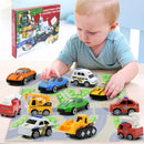 Kidkid Christmas Advent Calendar with 24 Pull-Back Car Toys