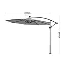 Livingandhome Outdoor 32 LED Lighted Patio Umbrella With Crank Lift System