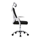 Livingandhome Swivel Office Chair with Headrest-White
