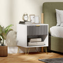 HOMCOM Bedside Drawers Modern Bedside Cabinet With Drawer And Handle, White