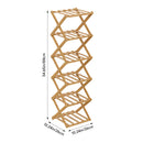 Livingandhome Durable 6-Layer Bamboo Folding Shoe Rack